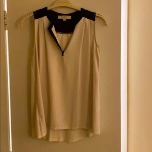 LOFT sleeveless white blouse